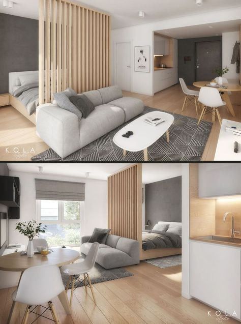 Studio Apartment Ideas 30m2, Studio Type Condo Ideas Small Spaces Philippines, Open Studio Apartment Layout, 1 Room Apartment Ideas, Couch In Front Of Bed, 30 M2 Apartment, Mini Apartment Design, One Room Design, Studio Apartment Interior