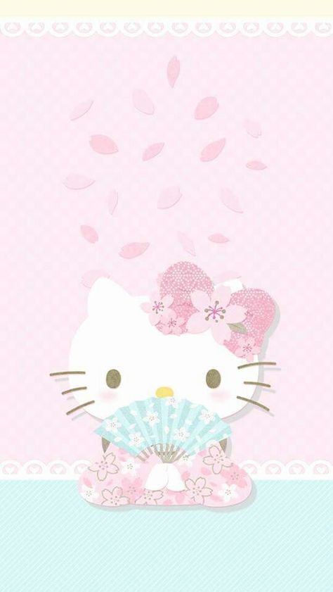 Hk sakura Hello Kitty Sakura Wallpaper, Sakura Hello Kitty, Hello Kitty Sakura, Hello Kitty Theme Party, Sanrio Wallpapers, Sakura Wallpaper, Walpaper Hello Kitty, Hello Kitty Images, Hello Kitty Themes