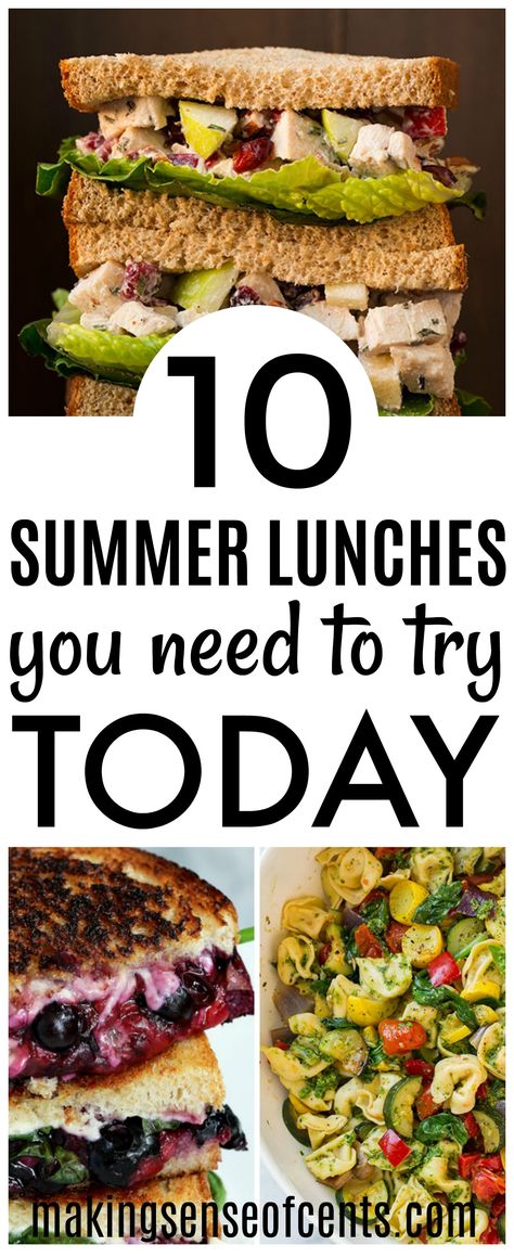 It's summer! Here are 10 delicious summer lunch ideas. These summer meals are tasty and you should make them soon! #summerlunchideas #summermeals #makingsenseofcents #foodplanning #summerrecipes Lunch By The Pool Ideas, Pool Lunch Ideas, Starbucks Lunch, Summer Lunch Ideas, Summer Lunch Recipes, Pool Food, Quick Summer Meals, Summer Supper, Summer Lunches