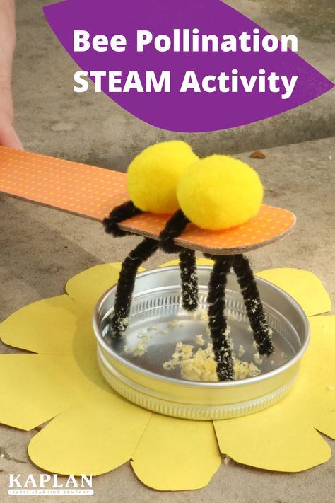 Buzz through spring with the Bee Pollination STEAM Activity! Spring Activities For Elementary Kids, Bee Gross Motor Activities, Insect Kindergarten Activities, Science Activities Elementary, Nature Science Experiments, Bee Activities For Toddlers, Bugs And Insects Preschool Activities, Bee Pollination, Origami Paper Flowers