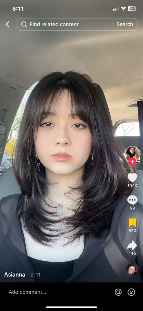 Hachi Haircut, Wispy Bangs, Shoulder Length Hair, Layered Hair, Shoulder Length, Hairstyles With Bangs, Cortes De Cabello Corto, Hair Lengths, Hair Inspo