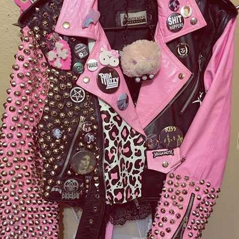 punk | macymarie Punk Aesthetic Men, Pink Punk Aesthetic, Diy Leather Jacket, Pink Punk, Pastel Punk, Aesthetic Men, Crust Punk, Battle Jacket, Punk Aesthetic