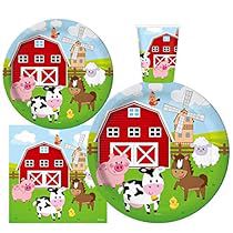 Happy Birthday Cow, Image Simple, Cow Birthday Parties, Animal Theme Birthday, Animal Plates, Farm Animal Party, Farm Animals Theme, Farm Animals Birthday Party, Animals Party