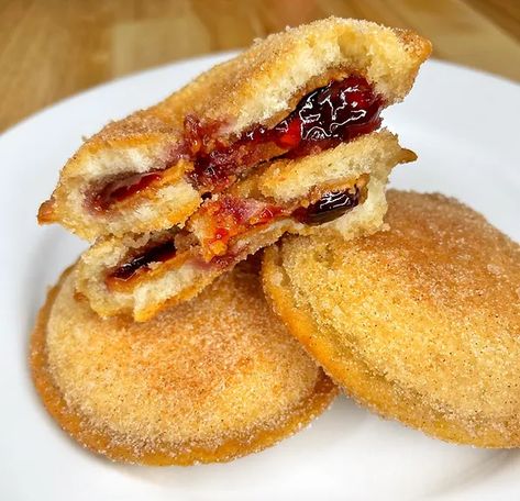 Fried Uncrustables Jelly Donut, Peanut Butter And Jelly, Small Bowl, Vegan Breakfast, Soy Free, Dairy Free Recipes, Frying Pan, Frying, Vegan Desserts