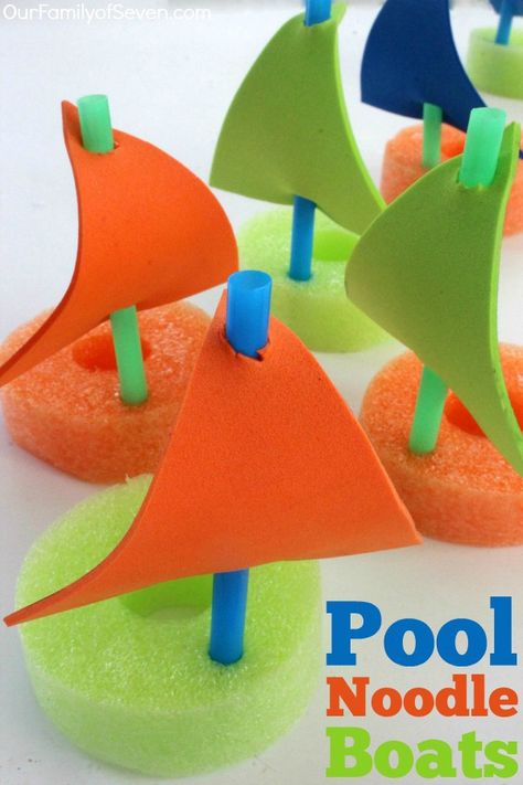 Pool Noodle Boats, Noodles Ideas, Pool Noodle Crafts, Boat Crafts, Water Activity, Pool Noodle, Vbs Crafts, Diy Pool, Pool Noodles