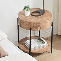 End Table Wood, Side Table With Drawer, Round End Table, Wood Side Table, Table Wood, End Table, Small Spaces, Living Room Bedroom, Room Bedroom