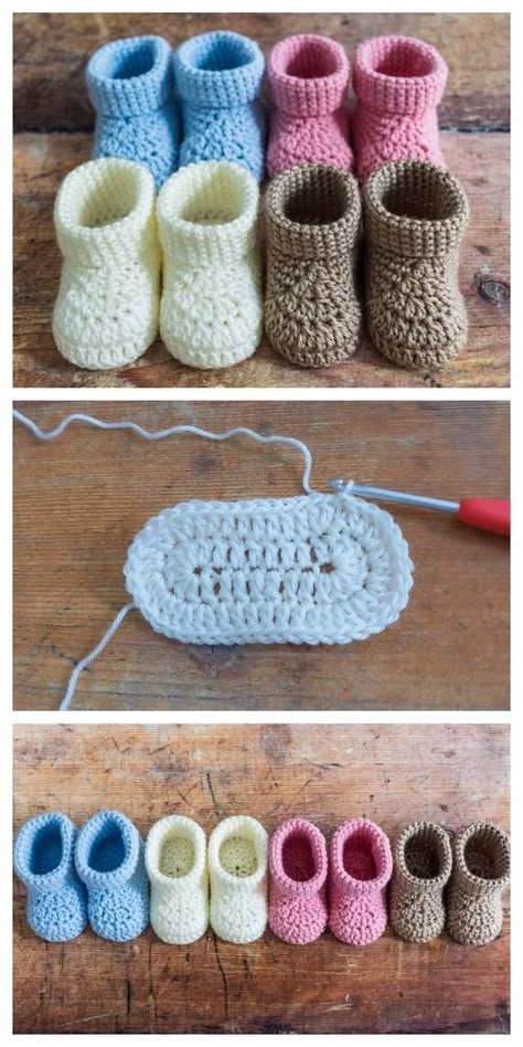 Crochet Baby Booties Free Pattern, Crocheted Baby Booties, Crochet Baby Projects, Crochet Baby Socks, Newborn Crochet Patterns, Crochet Baby Booties Pattern, Crochet Baby Gifts, Crochet Baby Boots, Crochet Baby Shoes Pattern