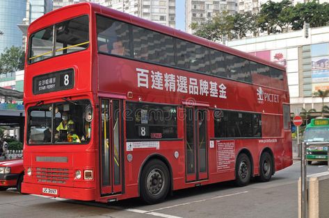 Double Deck Bus, Decker Bus, Double Decker Bus, Buses, Hong Kong, Passenger, Royalty Free Stock Photos, Editorial, Presentation