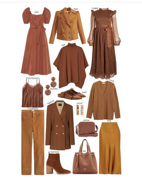 Rust Brown Outfit Color Combos, Rust Orange Indian Outfit, Burnt Orange And Brown Outfits, Rust-colored Earrings For Gift, Cinnamon Colored Earrings, Terracotta Outfit, Orange Outfits, Brown Outfits, True Autumn