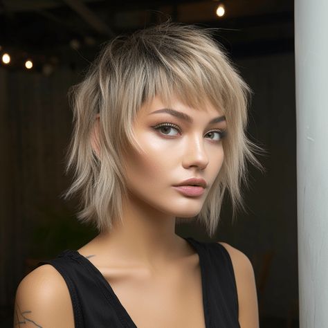 Haircut Ideas For Short Hair, Cute Wolf, Rocker Hair, Messy Haircut, Wolf Haircut, Shaggy Short Hair, Ideas For Short Hair, Short Shag Hairstyles, Messy Short Hair