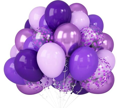 Lilac Balloons, Chrome Purple, Garland Balloon, Purple Balloon, Lavender Decor, Purple Confetti, Balloon Birthday Party, Matte Purple, Helium Tank