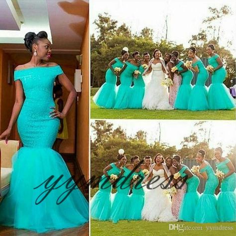 Turquoise Bridesmaid Dresses Hot South Africa Style Nigerian Plus Size Mermaid Maid Of Honor Gowns For Wedding Off Shoulder Tulle Dress Bridesmaid Dresses South Africa, Nigerian Bridesmaid Dresses, African Bridesmaids, Renewing Vows, Turquoise Bridesmaid, Mermaid Long Bridesmaid Dresses, Turquoise Bridesmaid Dresses, African Bridesmaid Dresses, Wedding Guest Gowns