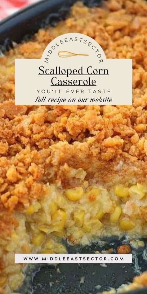 Elevate your side dish game with our Scalloped Corn Casserole—a comforting and flavorful creation that's bound to steal the spotlight at any meal. Layers of sweet corn, creamy goodness, and a golden, cheesy crust come together in this irresistible casserole. Whether it's a holiday feast or a simple family dinner, this dish transforms corn into a culinary masterpiece, leaving taste buds in awe. Scalloped Corn Casserole Southern Living, Corn Casserole With Ritz Cracker Topping, Nantucket Corn Casserole, Corn Casserole No Eggs, Corn Casserole With Noodles, Southern Corn Casserole Thanksgiving, Corn Casserole With Frozen Corn, Corn Casserole Ritz Crackers Recipe, Corn Casserole With Sour Cream