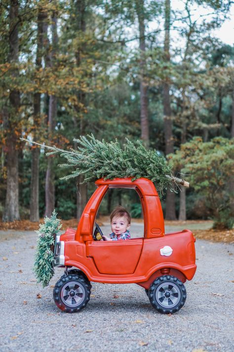 Christmas red truck and baby tree Christmas Photo Shoot For Toddlers, Family Christmas Pictures Truck, Red Truck Christmas Pictures, Old Truck Christmas Photo Shoot, Christmas Mini Truck Sessions, Little Tykes Car Christmas Tree, Back Of Truck Christmas Photos, Red Wagon Christmas Pictures, Little Tykes Christmas Truck