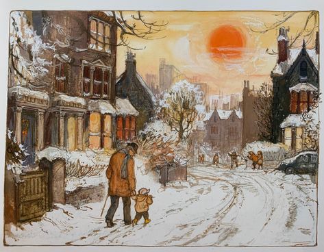 Shirley Hughes, Christmas Tale, Winter Painting, Winter Walk, Snow Scenes, Winter Art, Christmas Illustration, Winter Landscape, Winter Scenes