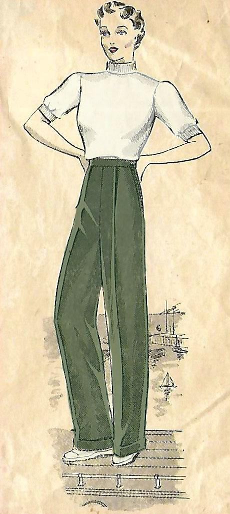 Vintage Trousers Women, Ww2 Fashion, Women's Slacks, 1930s Outfits, Ww2 Women, 1940s Women, Minimal Vintage, Vintage Menswear, Slacks Pants