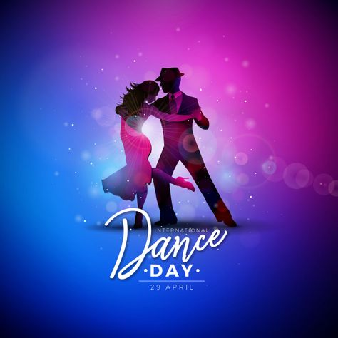 International dance day illustration with tango dancing couple | + Free Vectors Happy International Dance Day, International Dance Day, Laughter Day, International Friendship Day, Woman Singing, International Dance, Happy Woman Day, Dance Forever, Day Illustration