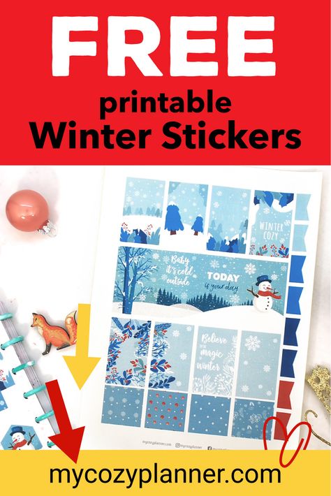 Free printable Winter Sticker Kit Free Christmas Planner Stickers, Planner Freebies, Winter Planner Stickers, Winter Stickers, Christmas Planner Stickers, To Do Planner, Happy Planner Classic, Free Printable Planner Stickers, Free Planner Stickers