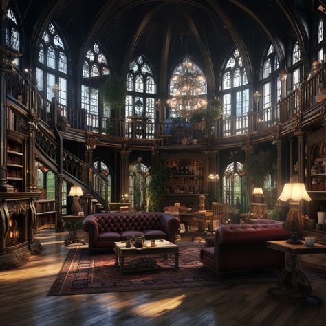 Fantasy Manor Interior, Magic Hotel Aesthetic, Vintage Mansion Aesthetic, Fantasy Mansion Interior, Dark Academia Mansion, Fantasy Interior Design, Fantasy Apartment, Fantasy House Interior, Fantasy Office