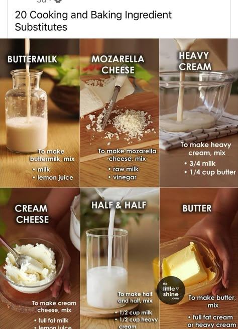 Cheese Recipes Homemade, Cooking Substitutions, Homemade Cookbook, Baking Hacks, Homemade Sauce Recipes, Culinary Techniques, Baking Substitutes, Easy Cheesecake Recipes, Ingredient Substitutions