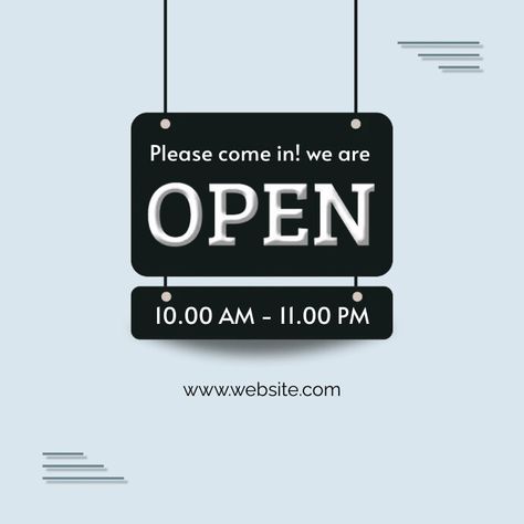 We are open now templates Now Open Poster, We Are Open Instagram Post, Nametag Design, Kindle Book Cover, Business Flyers, Campaign Posters, Blog Header, Facebook Event, Digital Marketer