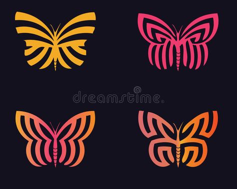 Butterflies. Stylized butterflies in beauty colorful with black background #Sponsored , #AD, #Ad, #Stylized, #black, #background, #butterflies Background Butterflies, Stylized Butterfly, Black Background Illustration, Butterfly Vector, Stylized Art, Background Illustration, Creature Design, Textures Patterns, Black Background