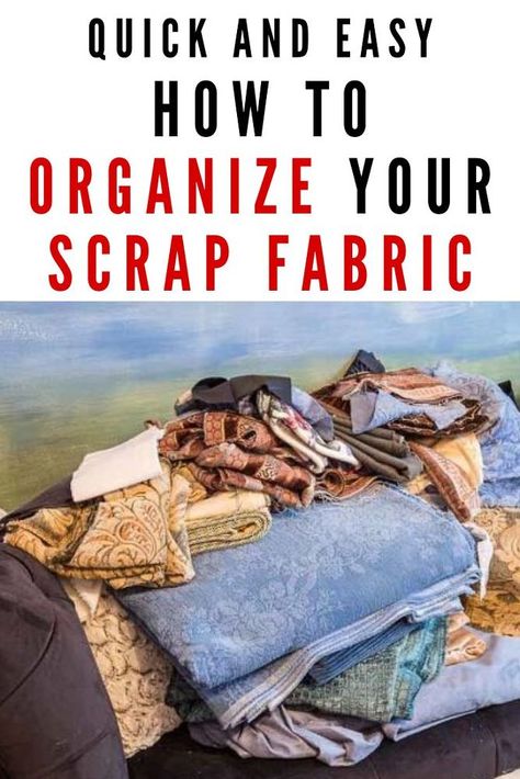 If yo're wondering how to Organize your craft or sewing room check this easy fabric storage idea. Organize fabric for sewing using this easy fabric organizer solution. #organization #storage #craftstorage #craftorganizer Quilt Organization, Organizing Fabric Scraps, Quilting Methods, Sewing Spaces, Storage Idea, Sewing Room Organization, Beginner Sewing Projects Easy, Organize Fabric, Scrap Fabric