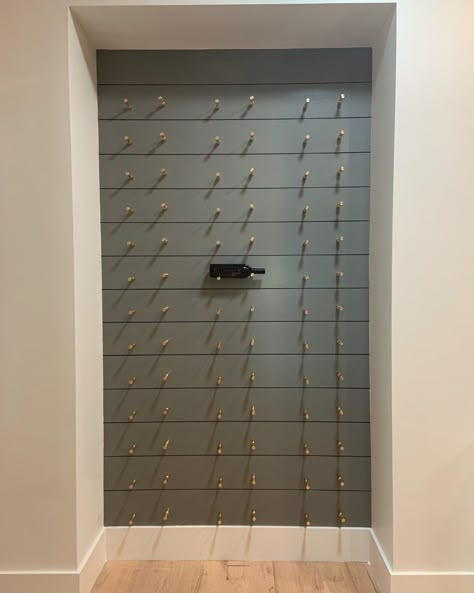 Peg Wine Wall, Wine Wall Ideas Small Spaces, Kitchen Wine Wall, Accent Wine Wall, Wine Peg Wall, Wine Wall In Kitchen, Wine Pegs On Wall, Modern Wine Rack Wall, Wine Wall Display Ideas