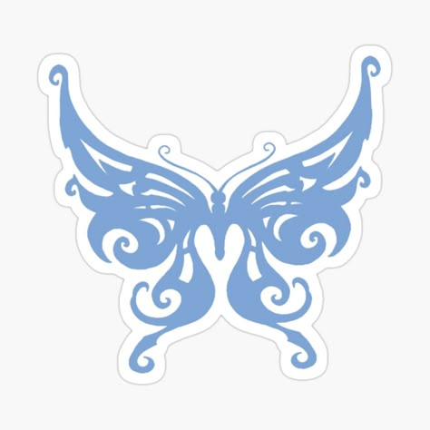 Blue Y2k Stickers, Purple Butterfly Sticker, Blue Butterfly Sticker, Navy Blue Butterfly, Lace Sleeve Tattoos, Purple Butterfly Tattoo, Butterfly Y2k, Y2k Stickers, Y2k Icons