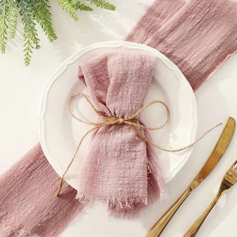 Temu | Explore the Latest Clothing, Beauty, Home, Jewelry & More Christmas Cloth Napkins, Wedding Placemats, Table Rose, Ladies Lunch, Pink Napkins, Seni Dan Kraf, Gift Wrap Ribbon, Christmas Linen, Fabric Napkin