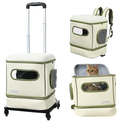 VIPPET Cat Dog Carrier with Wheels Airline Approved, Rolling Cat Dog Backpack Wheeled Pet Carrier Backpack for Small Dogs Cats,Puppy Detachable and Foldable Pet Travel Bag Cat Carrier Backpack, Pet Pattern, Cat Travel Carrier, Pet Carrier Backpack, Cat Backpack Carrier, Pet Travel Carrier, Pet Travel Bag, Diy Luggage, Pet Backpack Carrier