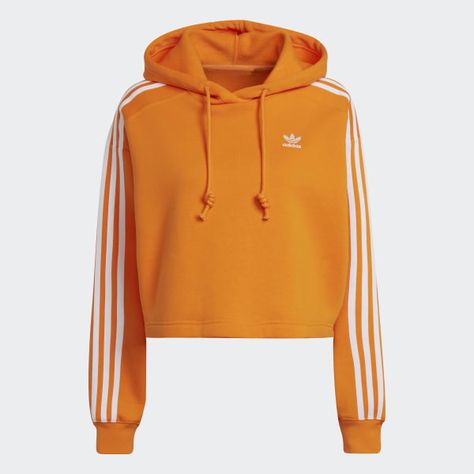 adidas Adicolor Classics Cropped Hoodie - Orange | women lifestyle | adidas US Adidas Adicolor, Adidas Originals Mens, Adidas Hoodie, Adidas Online, Womens Clothing Sizes, Dream Clothes, Cropped Hoodie, Adidas Women, Pullover Styling