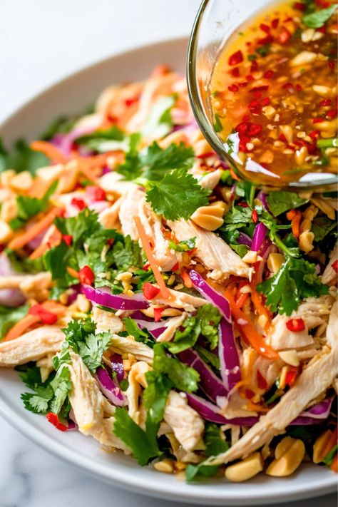 Vietnamese Chicken Salad - Insanely Good Vietnamese Chicken Salad, Suddenly Salad, Vietnamese Chicken, Asian Chicken Salads, Spicy Salad, Chicken Veggies, Pre Cooked Chicken, Crunchy Salad, Poached Chicken