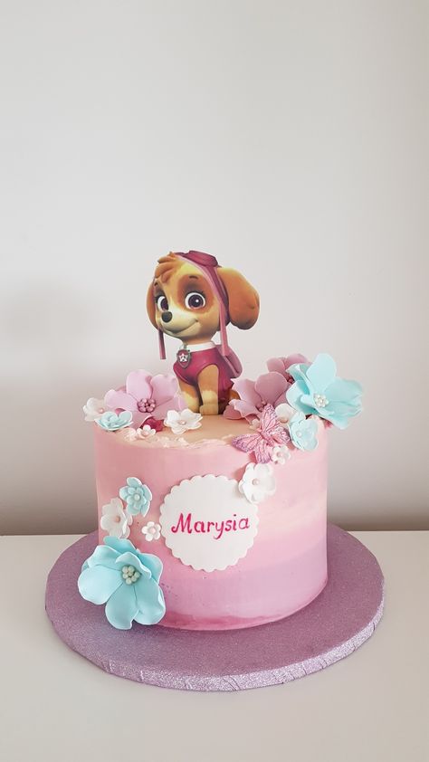 Torte Paw Patrol, Sky Birthday Cake, Paw Patrol Sky Cake, Paw Patrol Cakes, Paw Patrol Torte, Skye Paw Patrol Cake, Skye Birthday Party, Sky Paw Patrol, Toddler Birthday Cakes