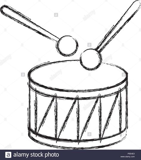 Download this stock vector: drum and sticks instrument musical vector illustration sketch - P5E4E3 from Alamy's library of millions of high resolution stock photos, illustrations and vectors. Drums Drawing, Drum Illustration, Drum Drawing, Musical Instruments Drawing, Bike Drawing, Drawings Simple, Illustration Sketches, Music Love, Art Drawings Simple