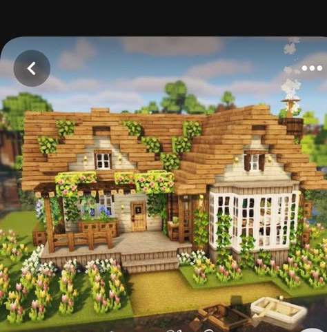 Minecraft Wooden House, Minecraft Cherry Blossom House, Minecraft Village Ideas, Pfp Minecraft, Cherry Blossom House, Minecraft Pfp, Minecraft Cherry Blossom, Village Minecraft, Minecraft House Decor