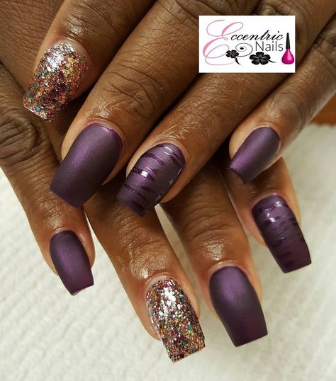 Dark Purple Matte Nails, Fall Dip Nails 2024, Dark Purple Fall Nails, Fall Fingernails, Purple Matte Nails, Purple Fall Nails, Purple Ombre Nails, Plum Nails, 2024 Nails