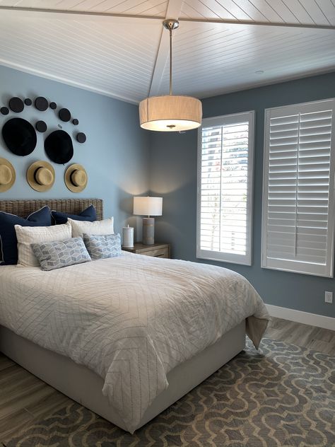 Bedroom Remodel Ideas - SW Stardew Wall Paint, SW Pure White trim. Board & Batten Ceiling Sw Stardew Bedroom, Sherwin Williams Stardew Bedroom, Sw Pure White Trim, Stardew Bedroom, Sw Stardew, Paint Colors With White Trim, Sherwin Williams Stardew, Batten Ceiling, Stardew Valley Decoration Ideas