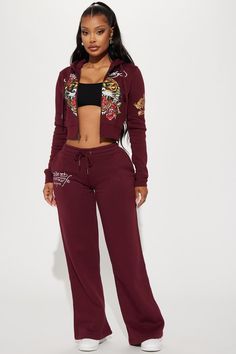 #BEAUTY, #RELATIONSHIPS #Fashion #Animals #Outfits #Winter Outfits #Animals Ed Hardy Outfit, Sneaker Fits, Burgundy Outfit, Burgundy Fashion, Last Ride, Stylish Summer Outfits, Tops And Bottoms, Wide Leg Pant, Braids For Black Hair