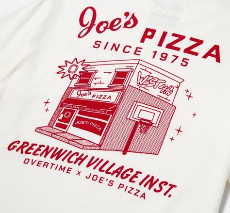 Pizza Shirt Design, Restaurant Merch, T Shirt Layout, Restaurant Graphics, Vintage Pizza, Art Deco Design Graphics, Ny Pizza, Illustration Tshirt, Bait Shop