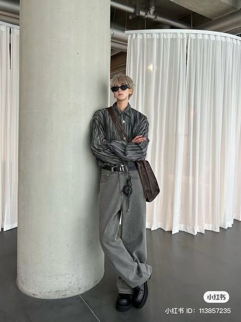 Douyin Male Fashion, Korean Outfit Aesthetic, Korean Outfits Aesthetic, Wall Fb, Man Fits, Aesthetic Man, Douyin Fashion, Male Doll, Outfit Aesthetic