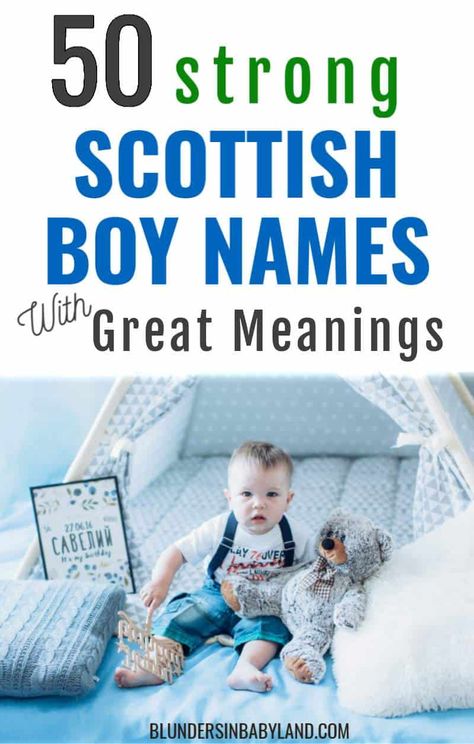 Do you love Scottish baby names? I sure do! Here are a few of my favorite strong Scottish boy names with meanings. Includes Gaelic boy names and anglicized #babyboy #babynames #boynames #scottishboynames Scottish Names Boys, Scottish Boy Names, Celtic Boy Names, Gaelic Boy Names, Scottish Surnames, Scottish Nursery, Scottish Baby Names, Scottish Boys Names, Celtic Baby Names