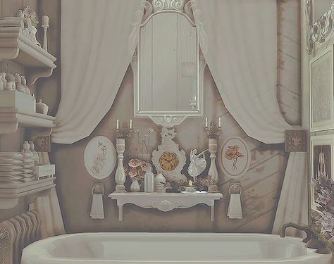 Shabby Chick Bathroom (FREE) | AggressiveKitty on Patreon Sims 4 Cc Furniture Patreon Free Bathroom, Sims 4 Cc Coquette Room, Sims 4 Cc Furniture Patreon Free Bedroom, Sims 4 Cc Bathroom Patreon, Sims 4 Shabby Chic, Sims 4 Victorian House, Coquette House, Springfield Simpsons, Princess Furniture