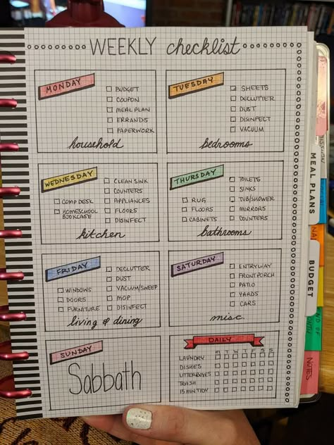 Weekly Checklist, Cleaning Chart, Weekly Routine, Daily Cleaning, See It, Do It, Bullet Journal