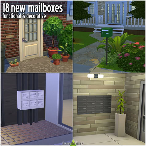 Around the Sims 4 | Custom Content Download | Mailbox - functional and decorative The Sims 4 Free Cc, Sims 4 Free Cc, Around The Sims 4, Build A Pc, Custom Mailboxes, Sims Free Play, The Sims 4 Packs, Sims 4 House Design, Sims 4 Gameplay