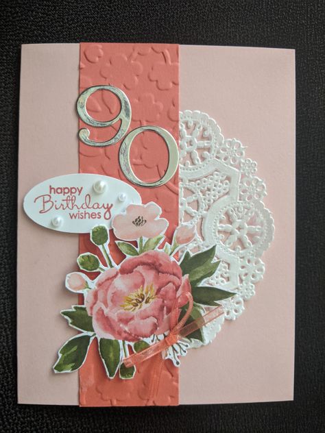 90th Birthday Card Ideas, 90th Birthday Cards Handmade Female, Birthday Cards Handmade Female, 90th Birthday Card, 90th Birthday Cards, Old Birthday Cards, Happy 90th Birthday, Birthday Bouquet, Birthday Cards For Mom