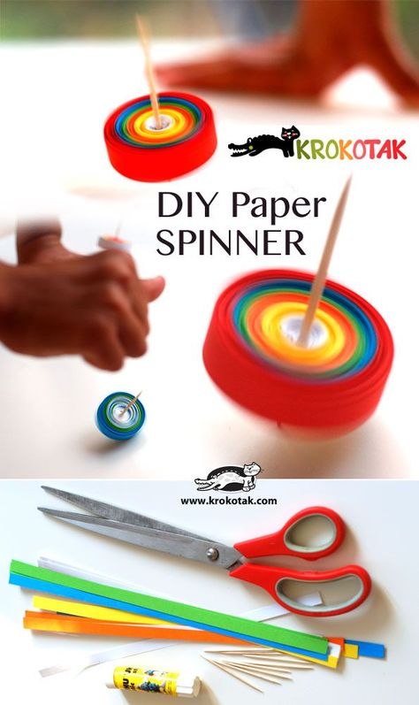 Diy Paper Spinner, Paper Spinners, Mess Free Craft, Spinners Diy, Diy Papier, Crafts Kids, Crafts With Pictures, Camping Crafts, Paper Crafts For Kids