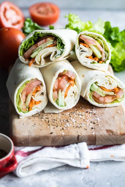 Ultimate Veggie Wrap | Culinary Hill Veggie Wrap Recipe, Herbed Cream Cheese, Veggie Wrap, Wrap Recipe, Veggie Wraps, Fire Food, Havarti, Low Carb Pizza, Easy Lunch