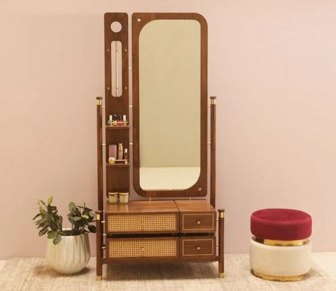 Iksha Teak Wood Dressing Table (Teak Finish) Dressing Table Design Bedrooms, Wall Mounted Dressing Table, Latest Dressing Table Designs, Contemporary Dressing Tables, Dressing Table Mirror Design, Latest Furniture Designs, Modern Dressing Table Designs, Wood Dressing Table, Vanity Inspo