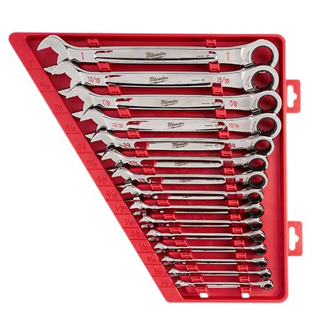 15pc SAE Ratchet Combination Mechanic Wrench Set | Milwaukee Tool Mechanics Hands, Mechanics Tool Set, I Beam, Milwaukee Tools, Electric Tools, Mechanic Tools, Wrench Tool, Nuts And Bolts, Wrench Set